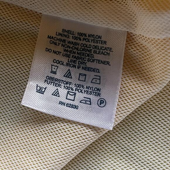 Lands' End Jacket Womens Large Yellow Mesh Lined Windbreaker Zip Front Pockets - Picture 7 of 10